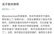 音乐狂受Pandownload影响停止对破解下载收费音乐的更新及维护