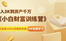月入3K到资产千万：小白财富训练营
