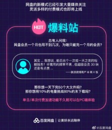 百度网盘即将上线单次下载加速收费